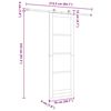vidaXL Schiebet&uuml;r ORKDAL Natur 78 x 232 cm Massivholz Kiefer und Glas
