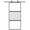 vidaXL Schiebet&uuml;r Schwarz 90x205 cm Hartglas und Aluminium