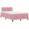 vidaXL LED Boxspringbett mit Matratze mit LED Rosa 120 x 190 cm Samt