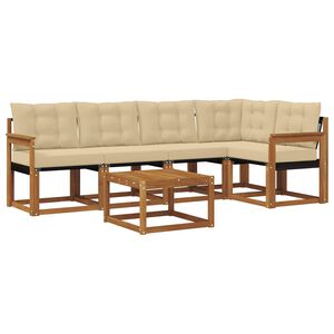 vidaXL Outdoor-Sofagarnitur 6 stk. Natur und Beige