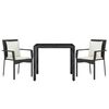 vidaXL 3-tlg. Garten-Essgruppe mit Kissen Schwarz Poly Rattan