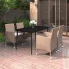 vidaXL 5-tlg. Garten-Essgruppe mit Kissen Poly Rattan und Glas