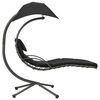 vidaXL Garten-Schaukelstuhl Schwarz und Grau 190x90x200 cm Stoff