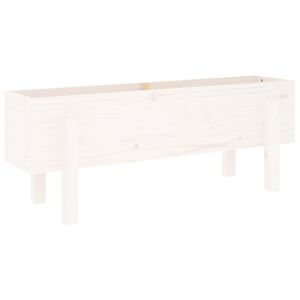 vidaXL Hochbeet Wei&szlig; 101x30x38 cm Massivholz Kiefer