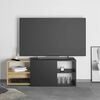 FMD TV-Schrank mit 2 F&auml;chern 133,5x39,9x49,2 cm Schwarz Artisan-Eiche
