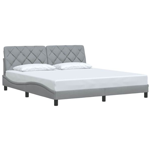 vidaXL Bettgestell ohne Matratze Hellgrau 180x200 cm Stoff