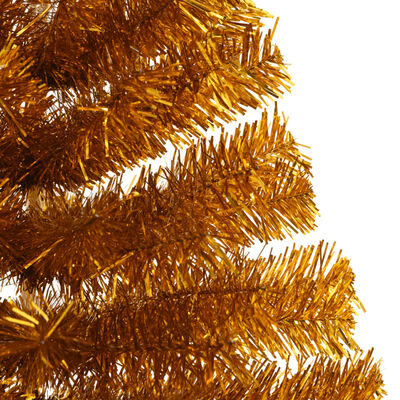 vidaXL Künstlicher Halb-Weihnachtsbaum mit Ständer Gold 180 cm PET