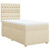 vidaXL Boxspringbett mit Matratze Creme 80x200 cm Stoff