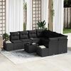 vidaXL Sofa Set mit Kissen 9 pcs Schwarz Poly Rattan
