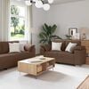 vidaXL Sofa Set 2 pcs Braun 219 x 77 x 82 cm Stoff