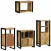 vidaXL Badezimmerm&ouml;bel-Set 4 pcs Braun und Schwarz Massivholz Mango