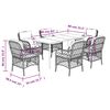 vidaXL 7-tlg. Garten-Essgruppe mit Kissen Braun Poly Rattan