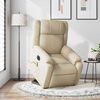 vidaXL Elektrischer Massagesessel mit Aufstehhilfe Creme Stoff