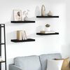 vidaXL Schweberegale 4 Stk. Schwarz 50x23x3,8 cm MDF
