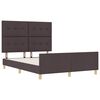 vidaXL Bettgestell mit Kopfteil Dunkelbraun 160 x 200 cm Stoff