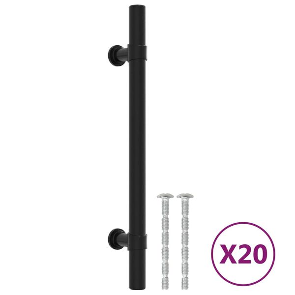 vidaXL M&ouml;belgriffe 20 Stk. Schwarz 128 mm Edelstahl