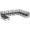 vidaXL Gartensofa-set mit Kissen 10 pcs Schwarz Aluminium