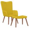 vidaXL Relaxsessel mit Hocker Senfgelb Samt