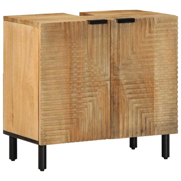 vidaXL 4-tlg. Badm&ouml;bel-Set Braun Massivholz Mango