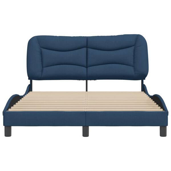 vidaXL Bettgestell ohne Matratze "Hvar" Blau 140x200 cm Stoff