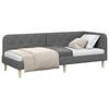 vidaXL Eckbettgestell mit Kopfteil Dunkelgrau 80 x 200 cm Stoff