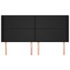 vidaXL Kopfteil mit Ohren Schwarz 183x16x118/128 cm Kunstleder