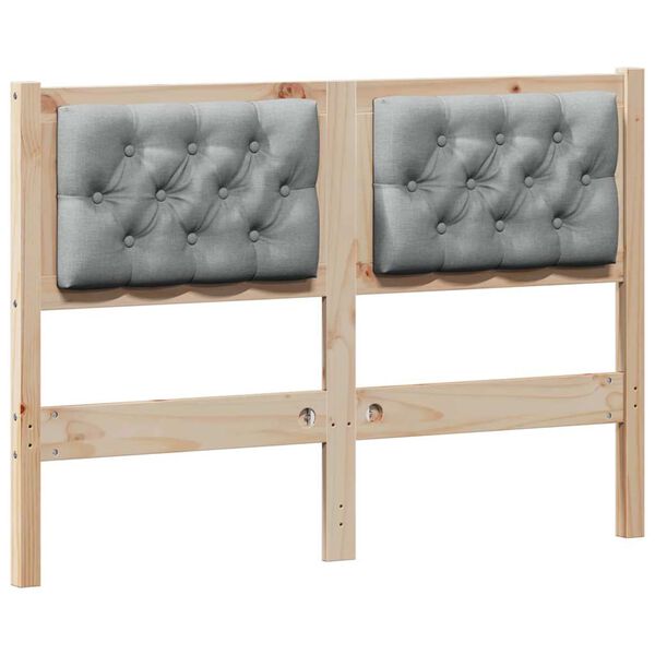 vidaXL Kopfteil Sonstiges Braun und hellgrau 120 cm Massivholz Kiefer