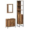 vidaXL Badezimmerm&ouml;bel-Set mit Regal mit T&uuml;r 3 pcs Braun Holzwerkstoff