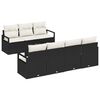 vidaXL Sofa Set 8 stk. 7-Sitzanzahl Schwarz und Creme Poly Rattan