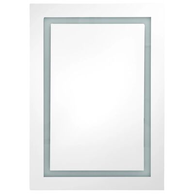 vidaXL LED-Spiegelschrank fürs Bad Weiß und Eichen-Optik 50x13x70 cm