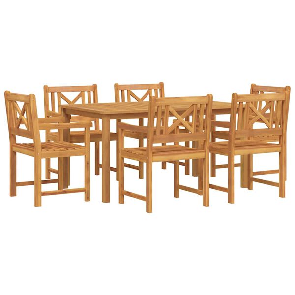 vidaXL Garten Essgruppe 7 pcs Braun Massivholz Akazie