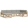 vidaXL Outdoor-Sofagarnitur 5 pcs Wei&szlig; und Hellgrau Polyester