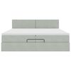 vidaXL Ottoman-Bett mit Matratze Hellgrau 200x200 cm Samt