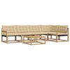 vidaXL Outdoor-Sofagarnitur 6 Stk. Wei&szlig; und Beige