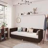vidaXL Tagesbett mit Matratze USB Dunkelbraun Stoff 90x200 cm