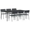vidaXL Essgruppe 7 stk. Anthrazit 200 x 100 x 72 cm Stahl