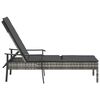 vidaXL Sonnenliege mit Auflage Grau Poly Rattan
