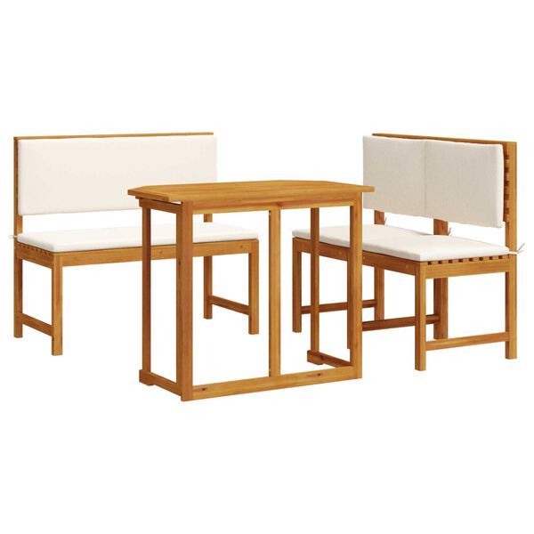 vidaXL Garten Bistro Set 3 pcs Braun Massivholz Akazie