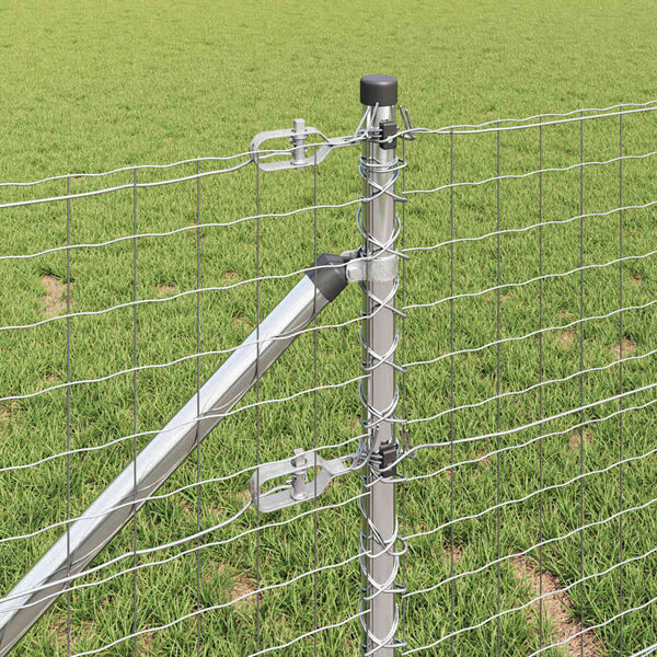 vidaXL Zaunpfosten 7 pcs Silber Stahl
