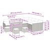 vidaXL Garten-Sofa-Set mit Kissen mit Speicher mit Kissen 13 pcs Grau