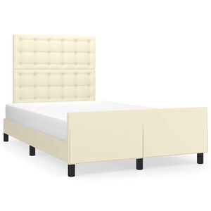 vidaXL Bettgestell ohne Matratze Creme 120x190 cm Kunstleder