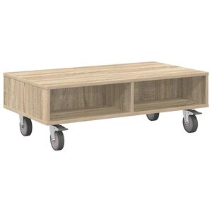 vidaXL Beistelltisch mit R&auml;dern Sonoma-Eiche 90 x 50 x 30 cm