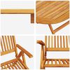 vidaXL Garten Essgruppe 7 pcs Braun Massivholz Akazie