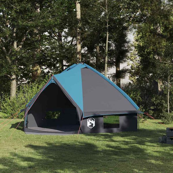 vidaXL Teepee Zelt mit Dach Blau und Grau 490 x 410 x 210 cm