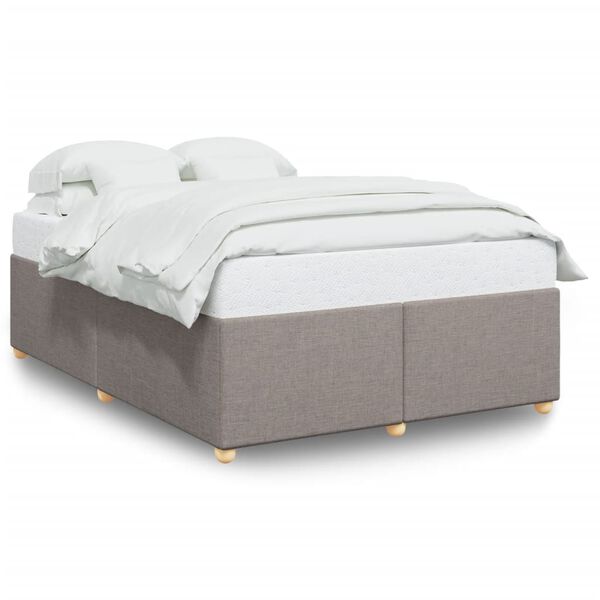 vidaXL Bettgestell ohne Matratze Taupe 140x190 cm Stoff