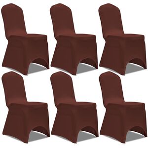vidaXL Stretch Stuhlbezug 6 St&uuml;ck Braun
