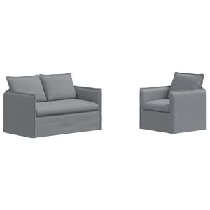 vidaXL Sofa Set 2 stk. Hellgrau Stoff