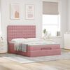 vidaXL Ottoman-Bett mit Matratzen Rosa 140x190 cm Samt