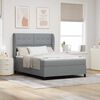 vidaXL Boxspringbett mit Matratze Hellgrau 140 x 200 cm Stoff
