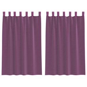 vidaXL Voile Vorh&auml;nge mit Schlaufen 2 Stk. Violett 140x175 cm